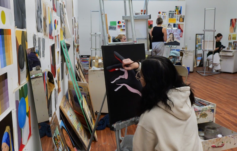 Studio Art students in painting class.