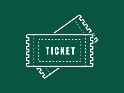  tickets logo with green background
